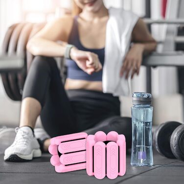 Набір манжет для ніг Smlper 2 шт. (2 кг) - для фітнесу, йоги, пілатесу, ходьби, бігу (рожевий)