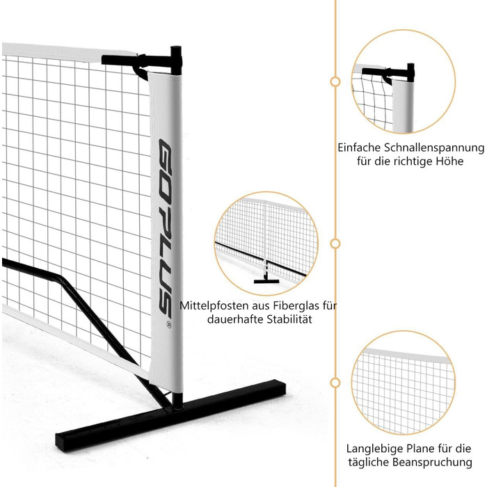 Набір для піклболу GYMAX з металевим каркасом, 6.7 м, з сумкою, вологостійкий, для тренувань у саду, на пляжі та задньому дворі