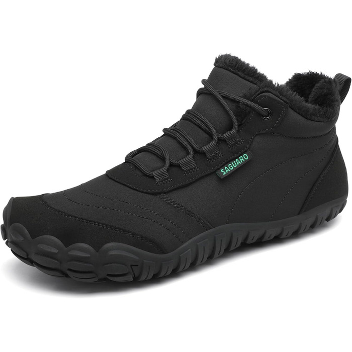 Зимові шкарпетки-тапки без шнурів SAGUARO для жінок та чоловіків, тепла підкладка, розмір EU 36-48, чорний