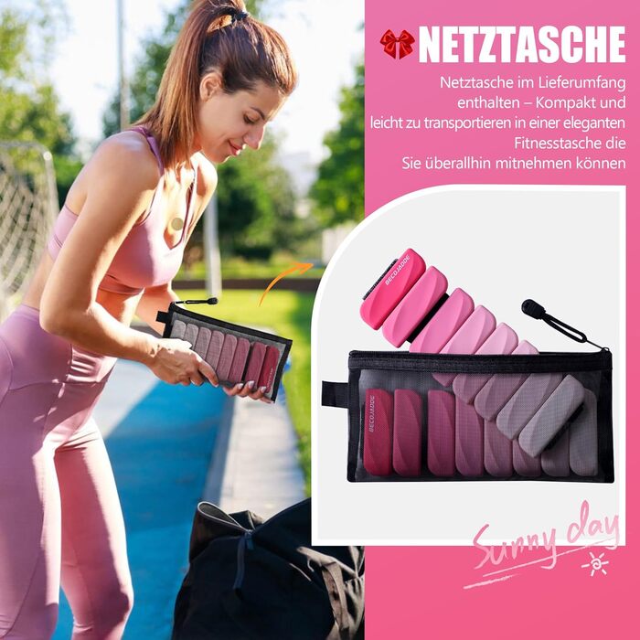 Утяжелители для ног и рук 2 шт. 0.9 кг (пара) - манжеты на лодыжки и запястья для фитнеса, бега, кардио, аэробики, розовый градиент