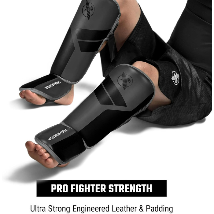 Захисники ніг Hayabusa S4 для Муай Тай, MMA, Кікбоксинг, бойові мистецтва, розмір S/M, темно-сірий