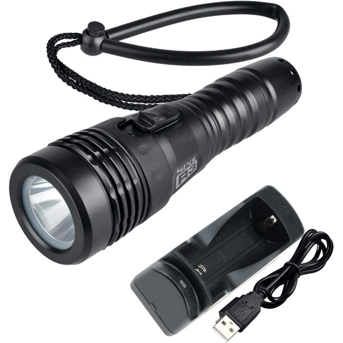 SEAC Sub R3 - підводний ліхтар для дайвінгу, 1 LED, 400 люмен, зарядка Micro-USB, чорний