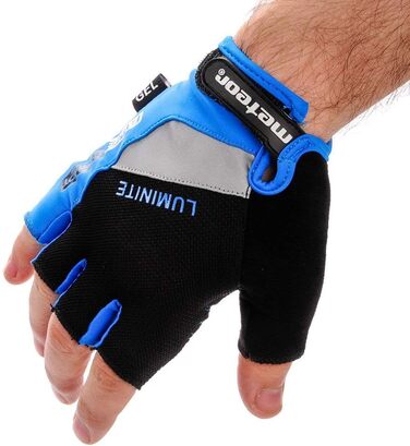 Рукавички велосипедні Meteor Radhandschuhe MTB Gel GX31 Green для чоловіків та жінок, дитячі, для гірського велосипеда, downhill, хайкінгу, синій, XS