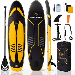 Надувне SUP-борд CalmMax 320x76x15 см, 10.6' (до 150 кг) з комплектом: весло, насос, аксесуари. Підходить для юнаків та дорослих, жовтий