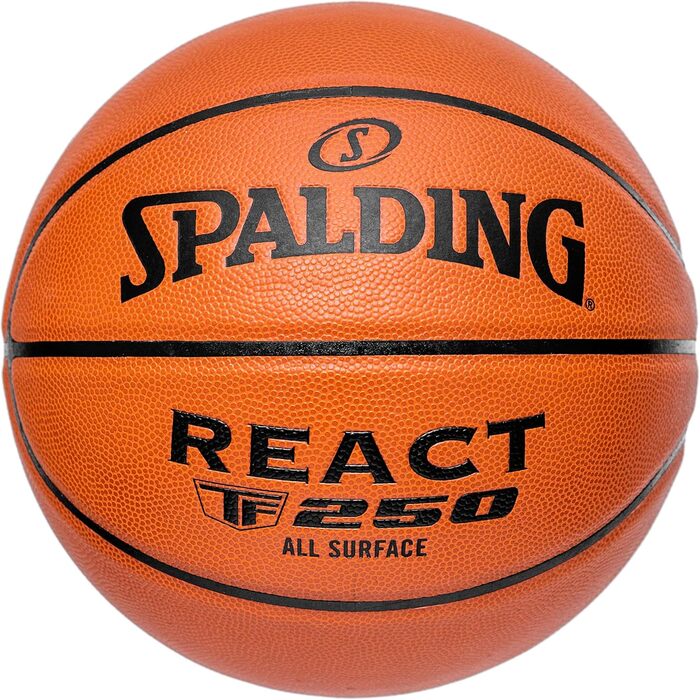 Баскетбольний м'яч Spalding React TF-250 для залу та вулиці, офіційний розмір 7 (29,5 дюймів)