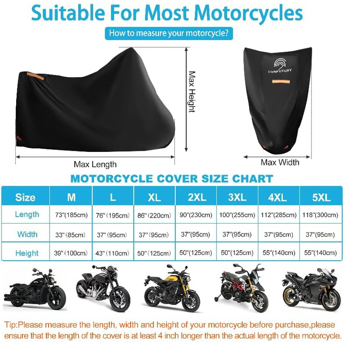 Мотоциклетний гараж Motorrad Garage Winterfest: захист від холоду, водонепроникний, 600D Oxford, з вікном для номерного знака, 230x95x125 см