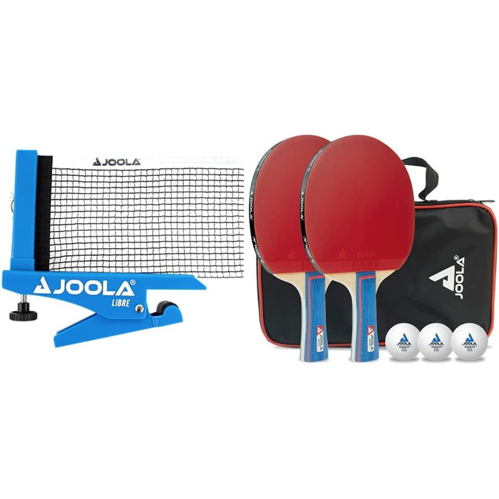 Сітка для настільного тенісу JOOLA LIBRE Outdoor - комплект для відпочинку, регульована висота, фіксація гвинтом, набір Duo