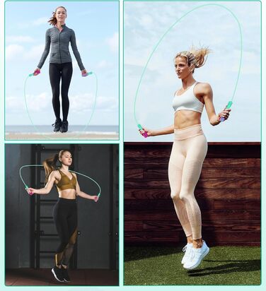 Стрибкове канат для фітнесу, з вагою, регульований, для жінок та чоловіків, зелений