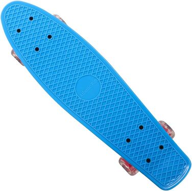 Скейтборд Monzana 22 дюйми, ABEC 7, LED колеса, пенніборд, лонгборд, ретро дизайн, для дорослих і дітей, макс. 100 кг, чорний