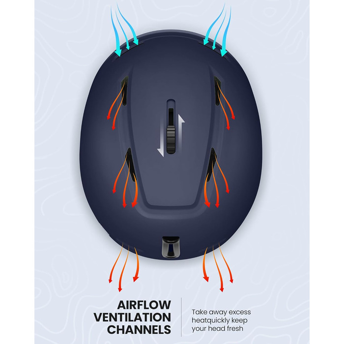 Шолом для лиж та сноуборду OutdoorMaster MIPS, вентиляція, полікарбонат, EPS, синій, розмір S, чоловічий та жіночий