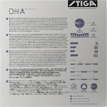 Накладка для настільного тенісу Stiga DNA Platinum M, чорна, 2.3 мм, універсальна