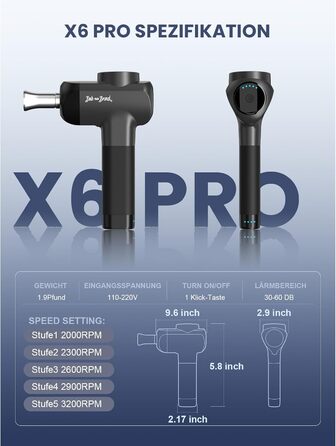 Масажер для м'язів Bob and Brad X6 Pro з металевою насадкою - інтенсивний масаж тіла, розслаблення, подарунок для чоловіків та жінок