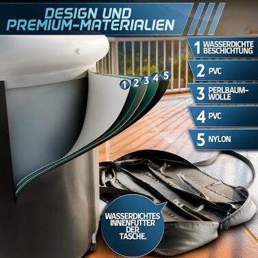 Ванна для криотерапії FROST POLAR 350 літрів з алюмінієвою рамою, набір включає подушку, водонепроникний мішок та пакети льоду