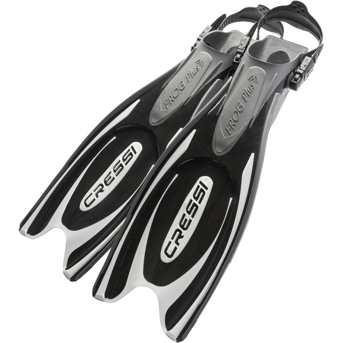 Ласти Cressi Frog Plus для дорослих M/L (41/44) чорний/сріблястий