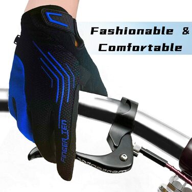 Велосипедні рукавички FINGER TEN для чоловіків, MTB рукавички з гелевою амортизацією, захист від ковзання, походи, гірський велосипед, унісекс, зелені, повні пальці