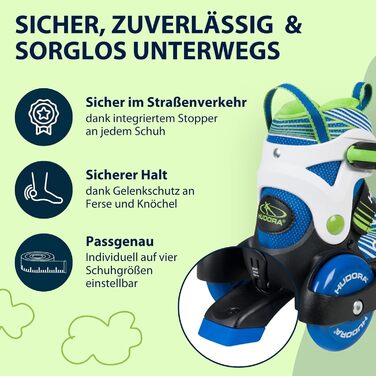 Дитячі ролики Hudora My First Quad - розміри та кольори, для дітей до 20 кг, регульовані, безпечні, з великими колесами (26-29)