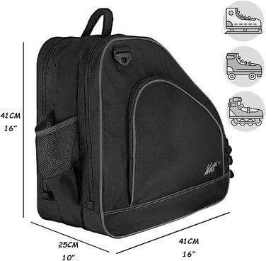 Сумка для ковзанів Wolt | Сумка для роликів та інлайнів | Зручна та стильна сумка на плече для дітей та дорослих, чорна