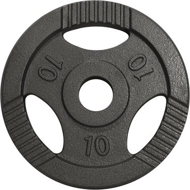 Олімпійські диски для штанги GORILLA SPORTS, чавунні, сріблясті, 1,25–20 кг, 50 мм, Tri-Grip