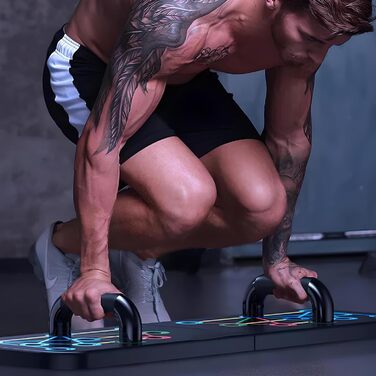 Дошка для віджимань Retoo Push up Board 13 в 1, складана та портативна, з 2 ручками для віджимань, неслизька дошка для тренування грудей для чоловіків/жінок, обладнання для домашніх тренувань