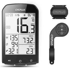 CYCPLUS GPS велосипедний комп'ютер бездротовий, водонепроникний велоспідометр і одометр, ANT+ тacho з підсвіткою, 7,4 см LCD, моделі M1+Z1+C3