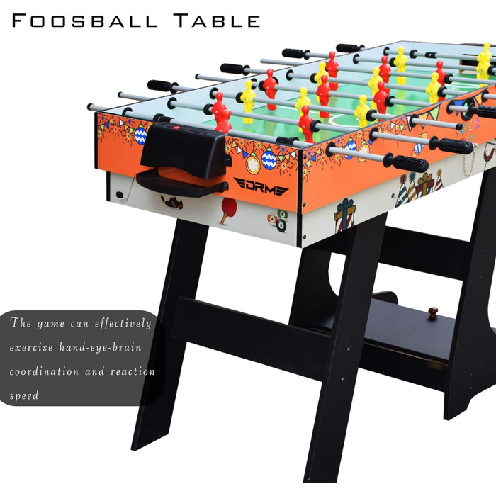 OYE 4FT 8-в-1 Складаний багатофункціональний ігровий стіл - пінг-понг, хокей на повітрі, більярд, настільний футбол, MDF
