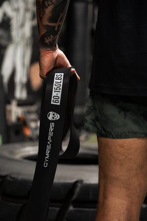 Гумові стрічки для підтягувань Gymreapers: опору для важкої атлетики, пауерліфтингу, розтяжки, WOD, силових тренувань (5 стрічок - чорний набір)