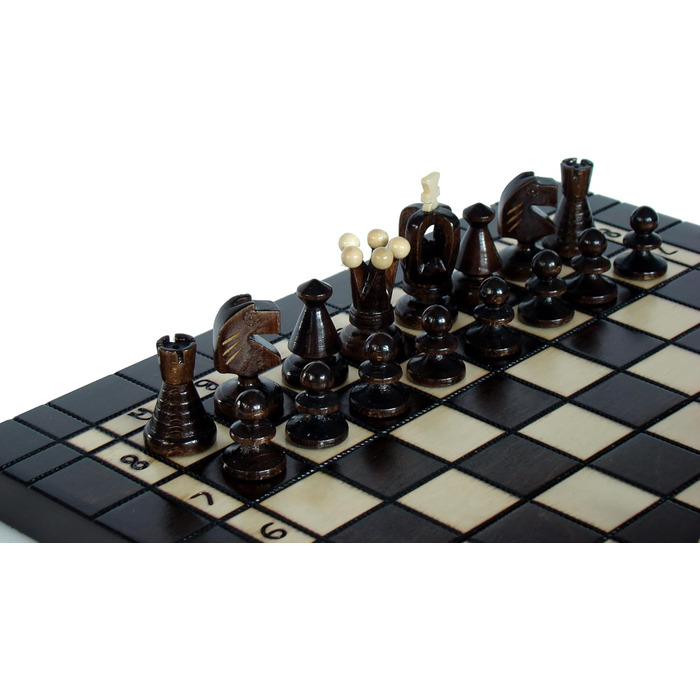 Набір шахів 3 в 1 Abio: шахи, шашки, нарди. Дерев'яне шахове поле 35,5x35,5 см. Якісний, складаний набір для дорослих.