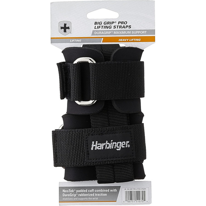Ремінці для тяги Harbinger Big Grip з пряжкою, нековзкі, 29 см