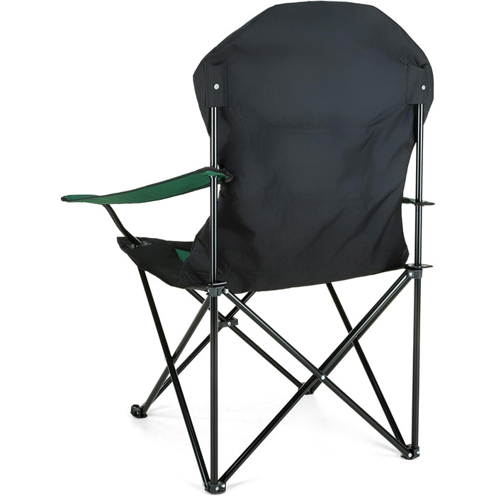 Зручний складаний стілець для кемпінгу Outtec, 130 кг, з високою спинкою, підсклянник, сумка, риболовний стілець, зелений