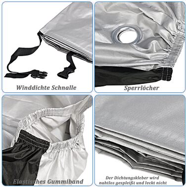 Водонепроникний чохол для велосипеда на 2 велосипеди 200x70x110cm, 210D Oxford, захист від сонця та дощу