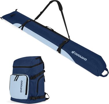 Чохол для лиж Odoland Skitasche Set: комплект для лиж та взуття, водонепроникний, до 200 см, для чоловіків та жінок