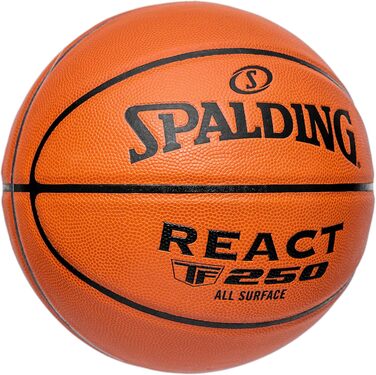 Баскетбольний м'яч Spalding React TF-250 для залу та вулиці, офіційний розмір 7 (29,5 дюймів)
