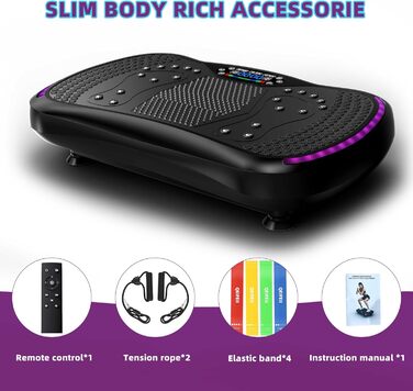 Платформа для вібраційного тренування QEIFEII - 3D вібраційна платформа для схуднення та лімфодренажу, 200 швидкостей, до 181 кг, для дому