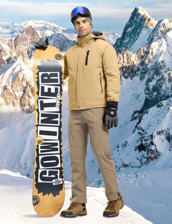 Чоловіча зимова куртка Rdruko - водонепроникна флісова куртка для сноуборду та туризму, камуфляж Khaki, розмір L