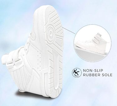 Жіночі баскетбольні черевики Lucky Step з клямкою - стильні кросівки з екошкіри, розмір 39 EU, білі