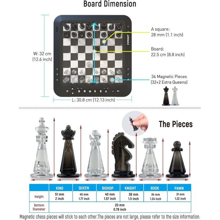 Електронна шахівниця P6 Smart Chess Board з LED, магнітне шахове комп'ютерне поле для дітей і дорослих