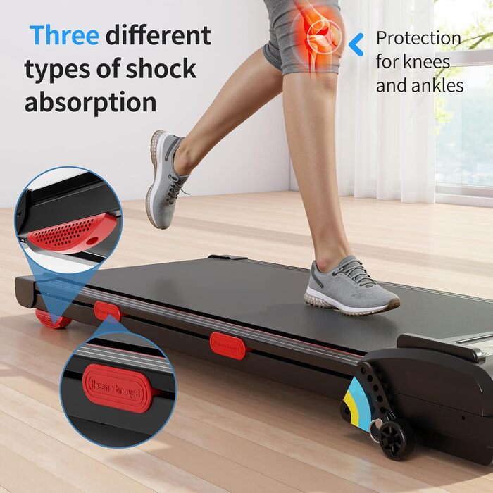 Біговий доріжка для дому 2-в-1 Walking Pad, двошарове бігове полотно, LED-дисплей з 3 екранами, швидкість 1-6 км/год, керування пультом та додатком, компактний дизайн для офісу та дому