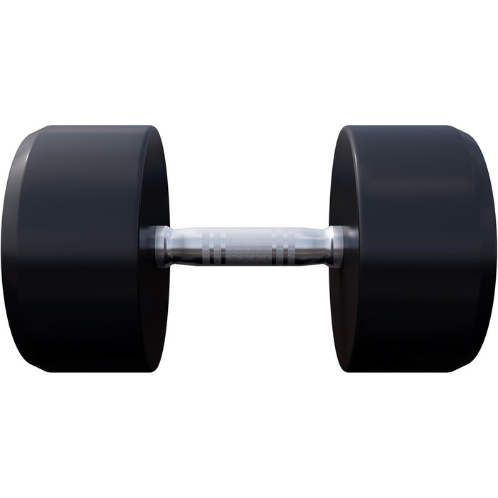 Гантель GORILLA SPORTS 32,5 кг, кругла, гума, чавунний сердечник, нековзна ручка, чорна