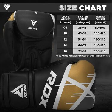 Боксерські рукавички RDX Muay Thai Kickboxing Sparring Maya Hide 14oz Чорно-золоті