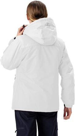 Жіноча зимова куртка YSENTO, водонепроникна, софтшел, флісова, функціональна з капюшоном, білий (XL)