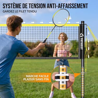 Мережа для бадмінтону професійна, нейлон, для вулиці та залу