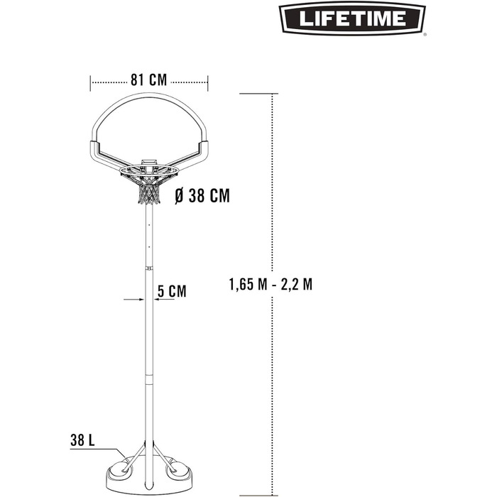 Мобільна баскетбольна система Lifetime Youth з відскоком для дітей