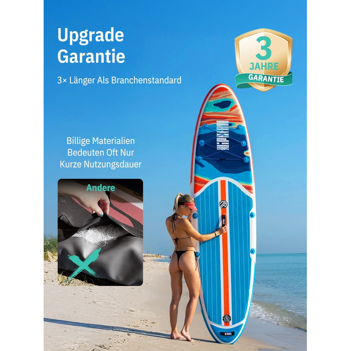 Надувне SUP-борд Niphean Stand Up Paddling з сидінням та аксесуарами, 320 см, для 2 осіб, 200 кг, Oceanic Current з StabilTrac-фіном