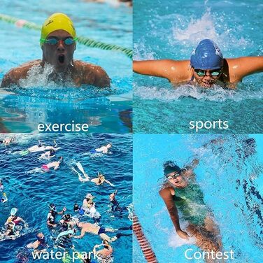 Окуляри для плавання унісекс Schwimmbrille: антизапітніюючі, UV-захист, регульовані, професійні, для дорослих та підлітків (сині/рожеві)