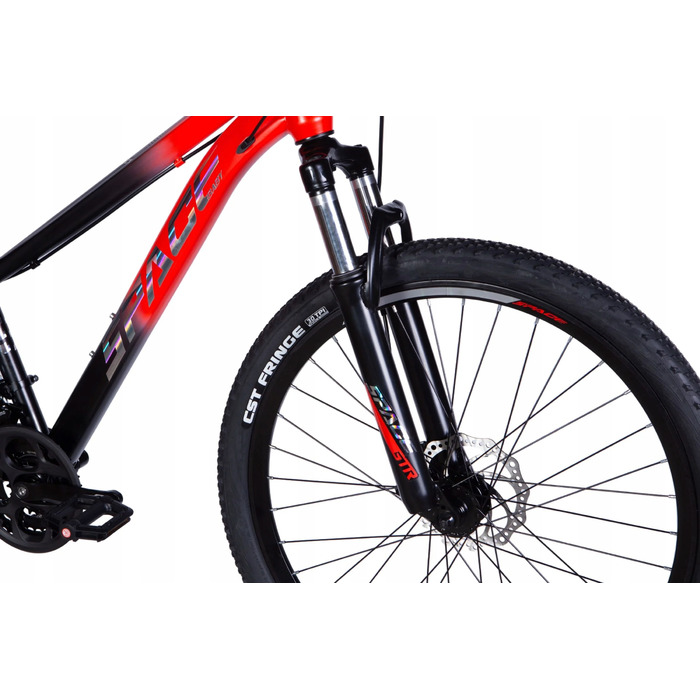 Гірський велосипед MTB Mars 26″, зріст 145–170 см, 21 швидкість, чорний/червоний