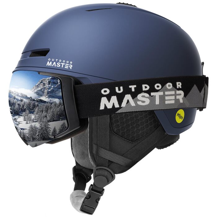 Комплект гірськолижного шолома та маски OutdoorMaster MIPS PRO — Регульований шолом для сноуборду та лиж для чоловіків, жінок та дітей