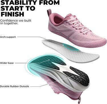 Жіночі кросівки Allswifit для бігу та фітнесу - рожеві, 40 EU, амортизація, нековзка підошва