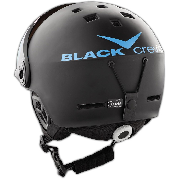 Шолом гірськолижний BLACK CREVICE Saalbach з візором, чорно-блакитний, унісекс, 58-61 см