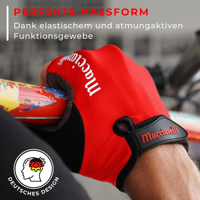 Велосипедні рукавички MACCIAVEI для чоловіків та жінок - MTB рукавички Habfinger - літні велоспортивні рукавички для гірського велосипеда, шосе та даунхілу (XL, Червоний)