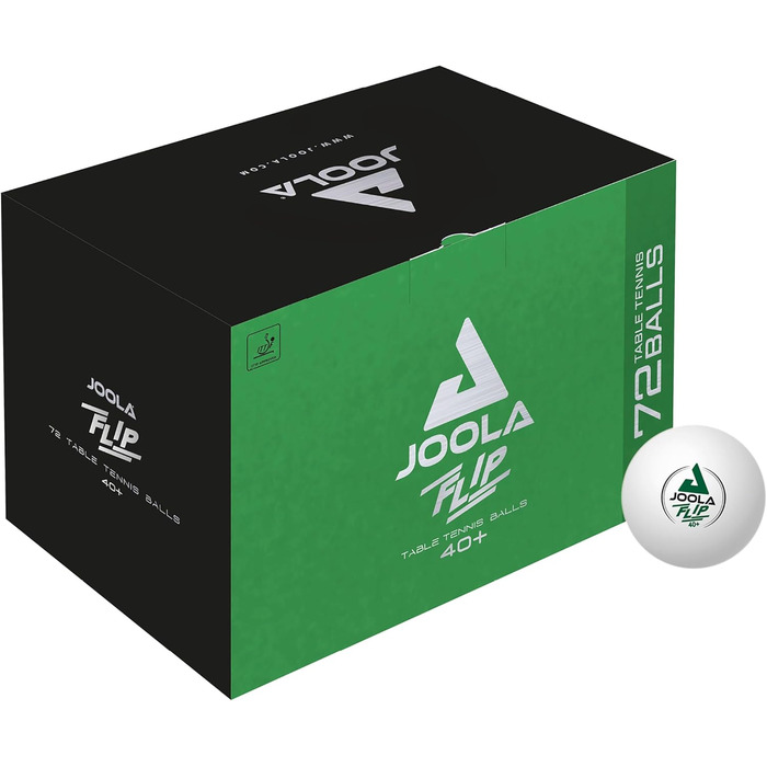 JOOLA Flip 40+ тенісні м'ячі для настільного тенісу, білі, універсальні, для дорослих та дітей